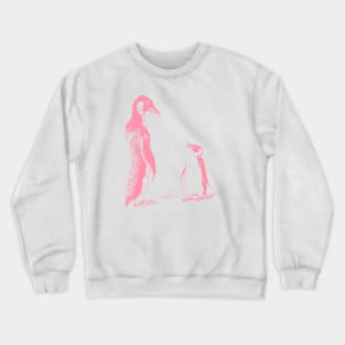 pink penguin vintage artwork Crewneck Sweatshirt